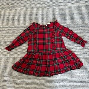 H&M Vibrant Red and Green Plaid Dress
